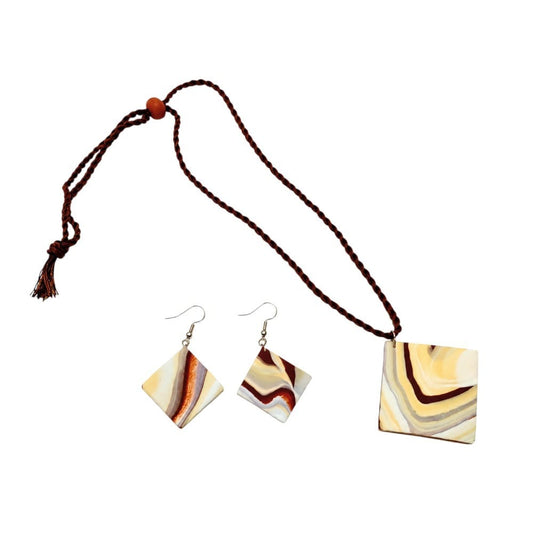 Purely Handmade Clay Jewellery Sets (Marble Design) for Women & Girls