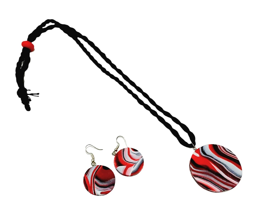 Purely Handmade Clay Jewellery Sets (Marble Design) for Women & Girls