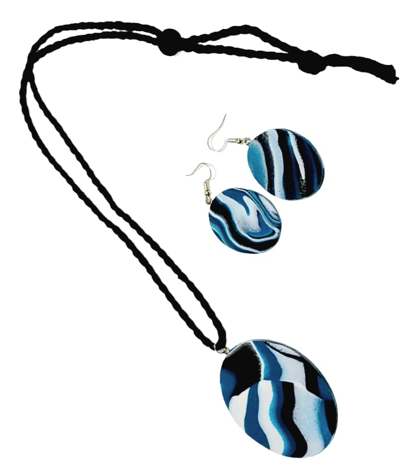 Purely Handmade Clay Jewellery Sets (Marble Design) for Women & Girls