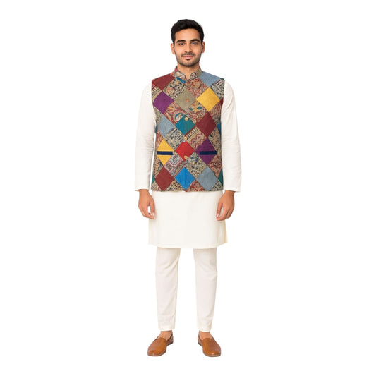Men's Cotton Kalamkari Patchwork Jackets