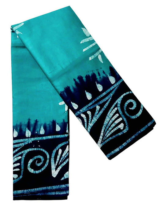 Pure Soft Cotton Batik Block Printed Saree