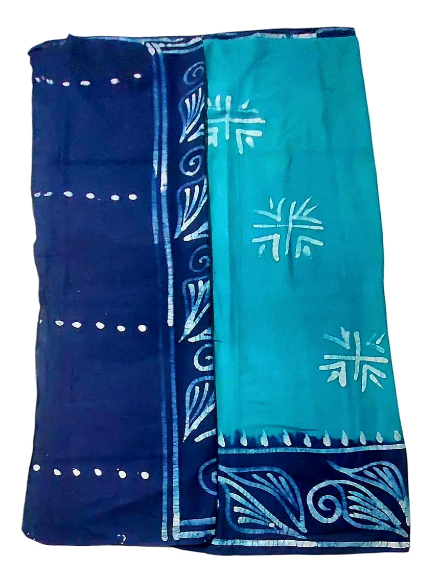 Pure Soft Cotton Batik Block Printed Saree