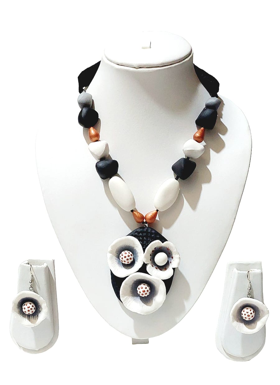 Purely Handmade Clay Jewellery Sets (With Earrings) for Women & Girls