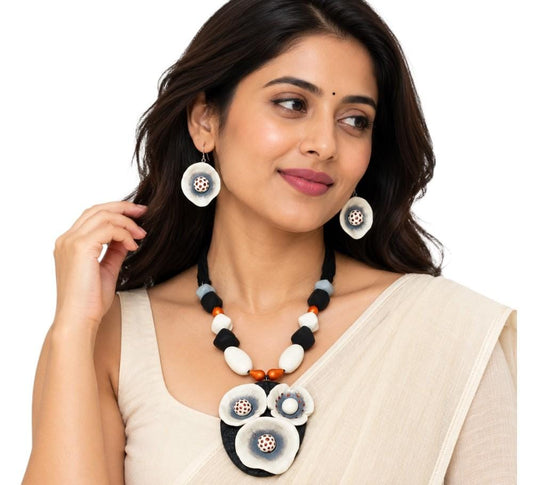Purely Handmade Clay Jewellery Sets (With Earrings) for Women & Girls