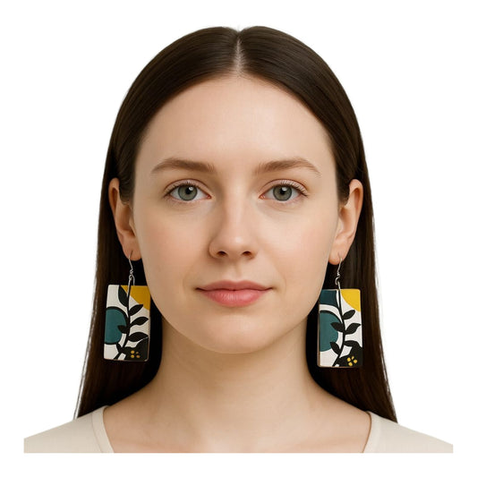 Purely Handmade & Handpainted Bamboo Earrings
