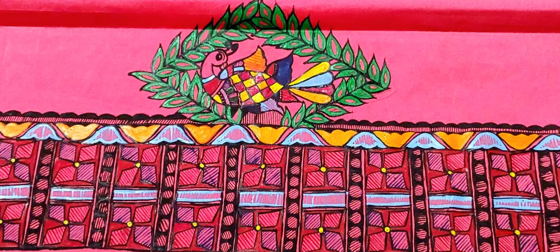 Fash Weave Cotton Silk Madhubani Hand-Painted Blouse Pieces for Women & Girls | Elegant Artisanal Designs Combining Traditional Craftsmanship and Modern Fashion