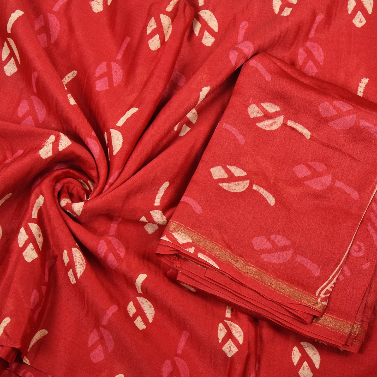 Purely Handmade Chanderi Silk By Cotton Suit Pieces