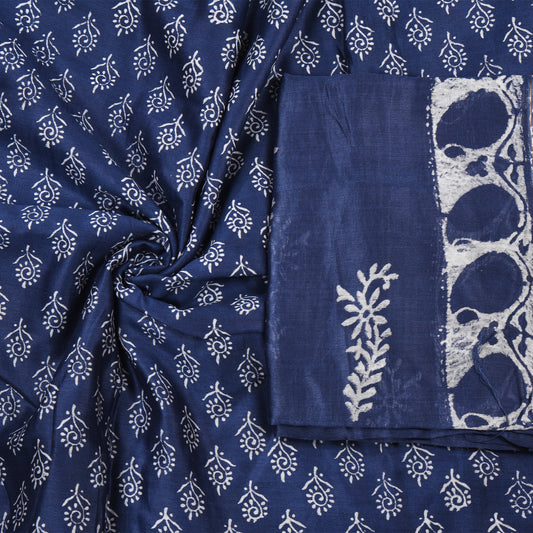Purely Handmade Chanderi Silk By Cotton Suit Pieces