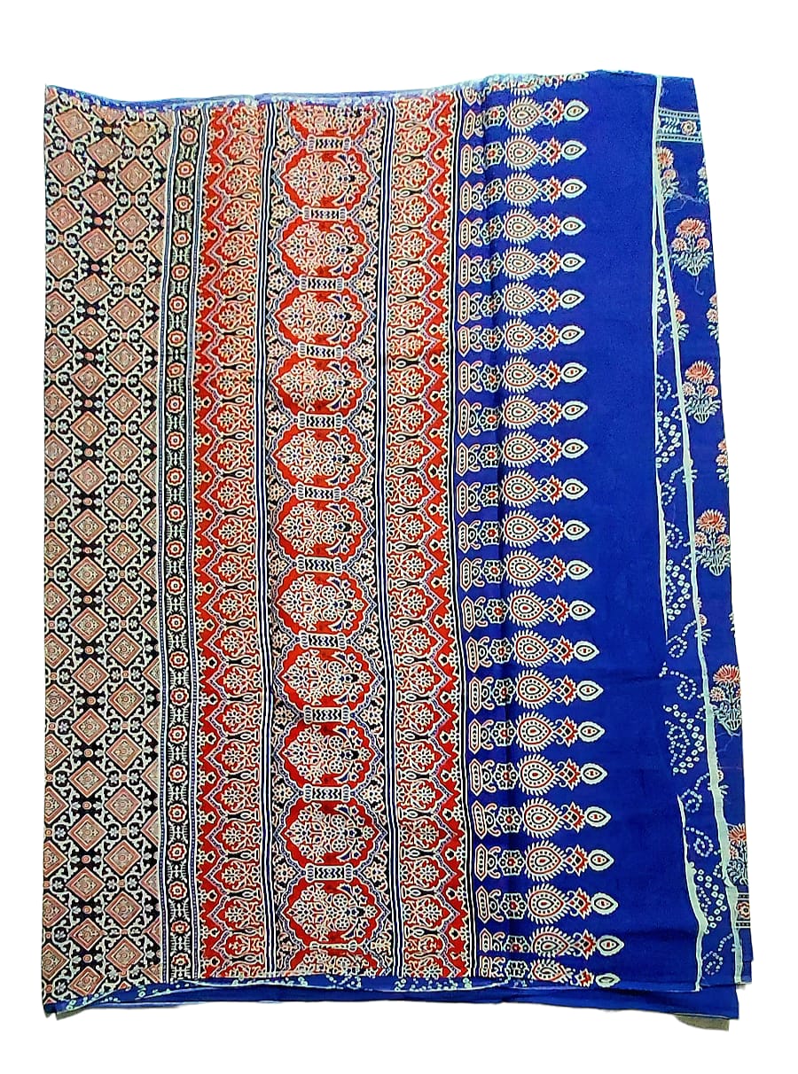 Pure Soft Cotton Hand Block Printed Sarees