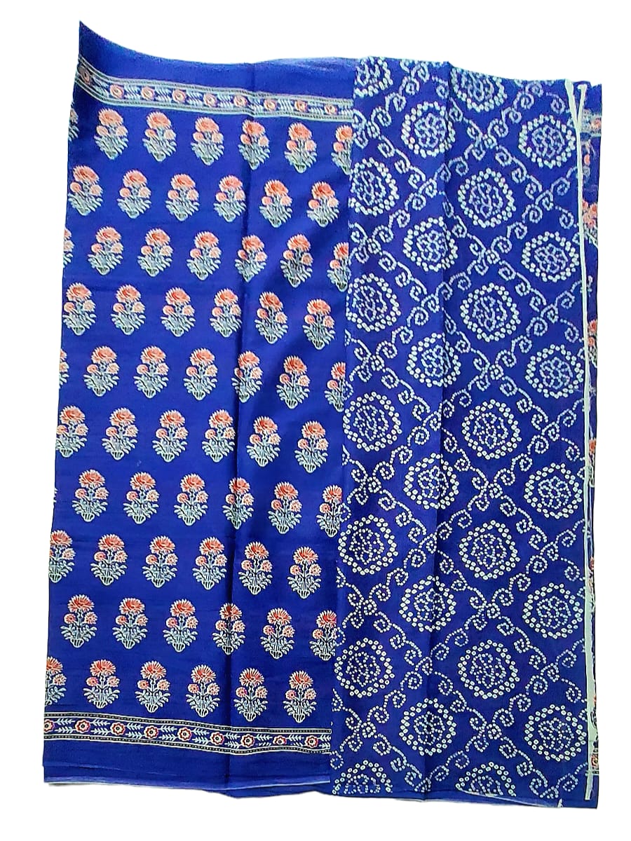 Pure Soft Cotton Hand Block Printed Sarees