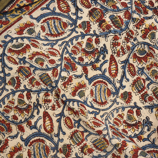 Purely Hand Block Printed Chanderi Silk By Cotton Suit Pieces For Women & Girls