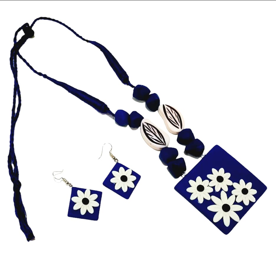 Purely Handmade Clay Jewellery Sets With Earrings For Women & Girls