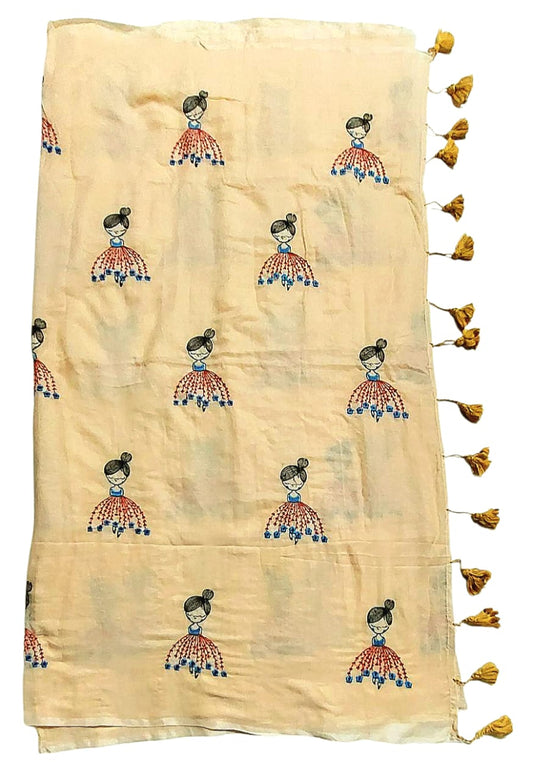 Soft Lightweight Pure Cotton Embroidered Sarees