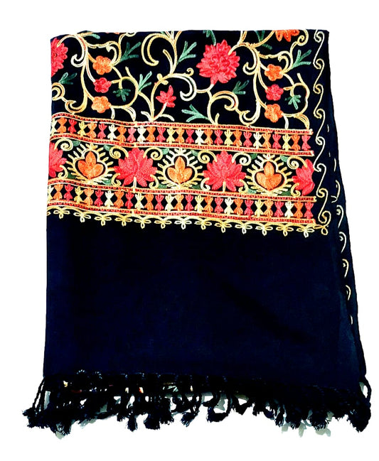 Premium Kashmiri Aari Embroidered Lightweight Shawl for Women & Girls