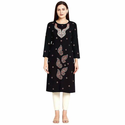 Pure Cotton Bullian Hand Embroidered Kurti Fabric Piece