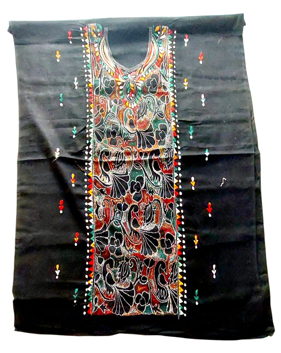 Purely Hand Embroidered Kantha Work Premium Pure Cotton Suit (3) Piece (Unstitched)