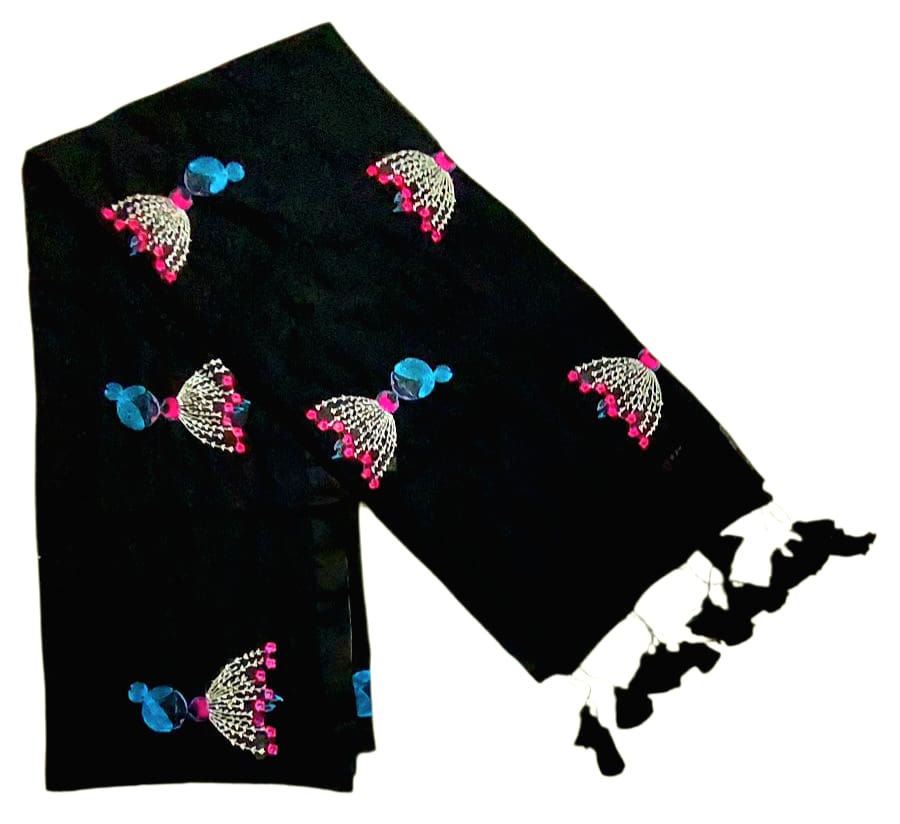 Soft Lightweight Pure Cotton Embroidered Sarees