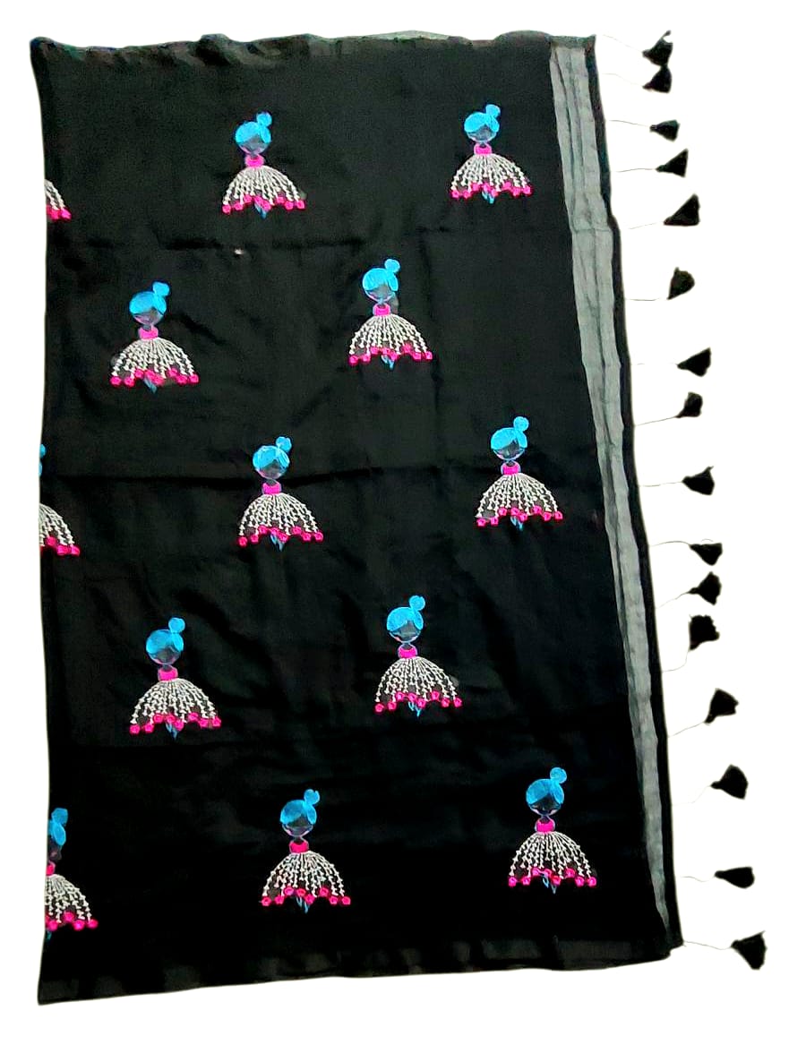Soft Lightweight Pure Cotton Embroidered Sarees