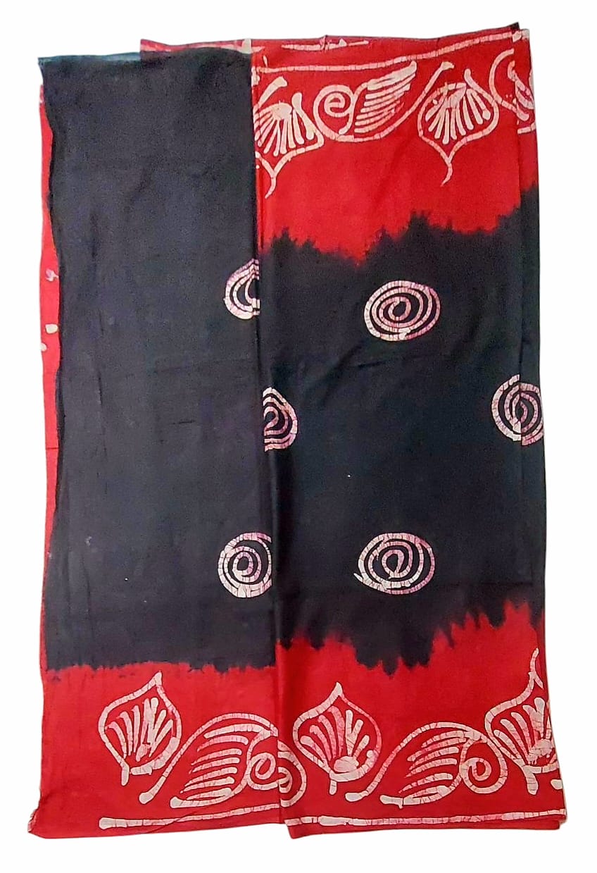 Pure Soft Cotton Batik Block Printed Saree