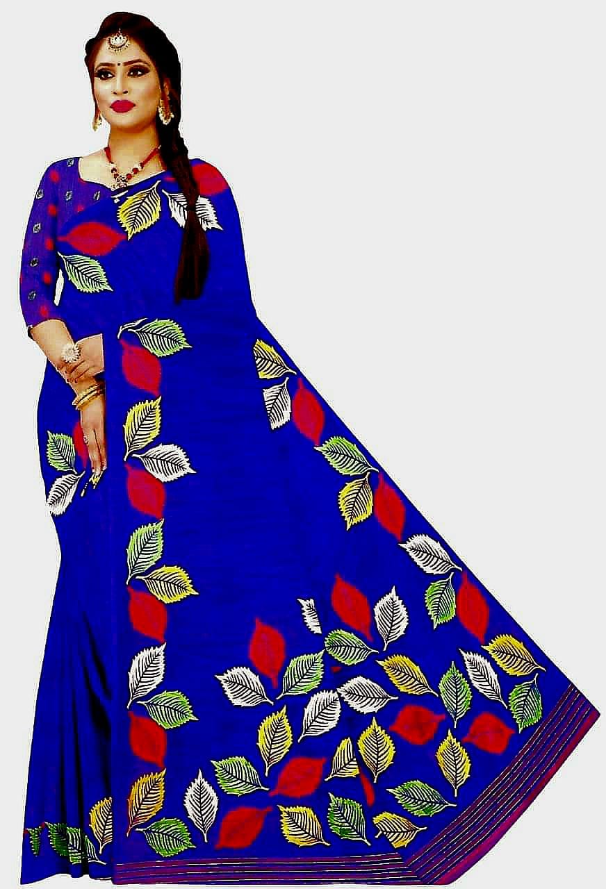Fashweave Premium TUSSAR SILK floral Printed Saree with Running Blouse Piece  For Women & Girls