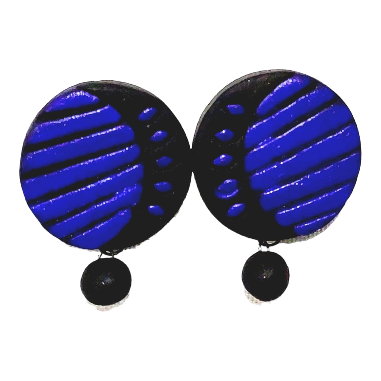 Purely Handmade Round Shaped Terracotta Stud Earrings