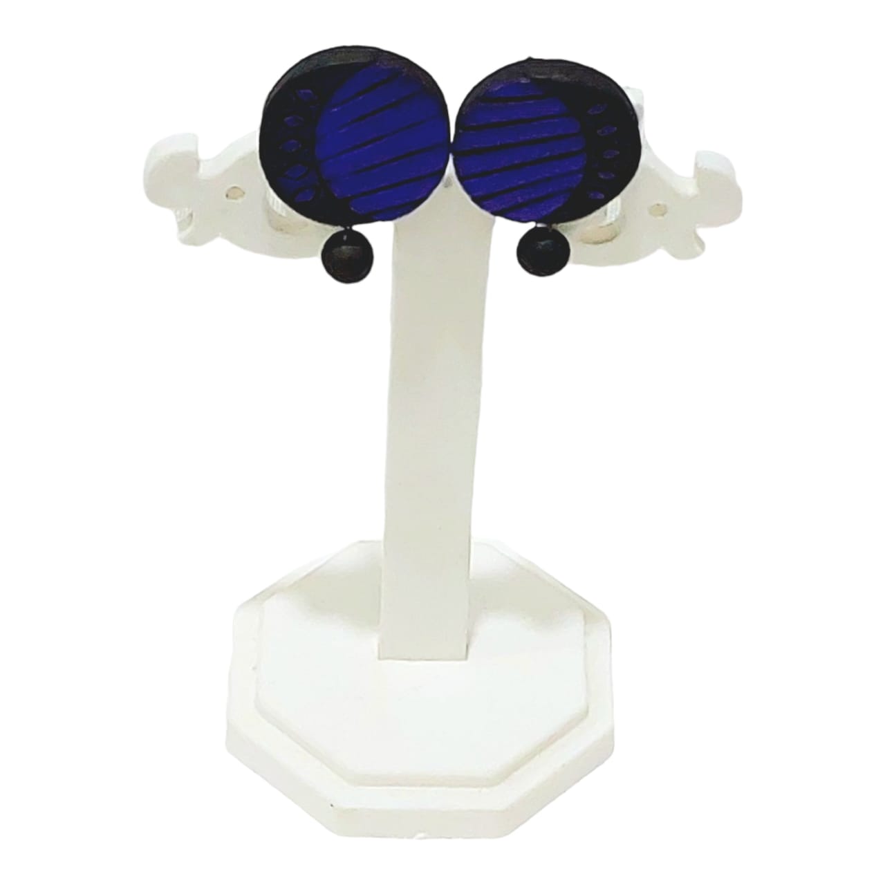 Purely Handmade Round Shaped Terracotta Stud Earrings