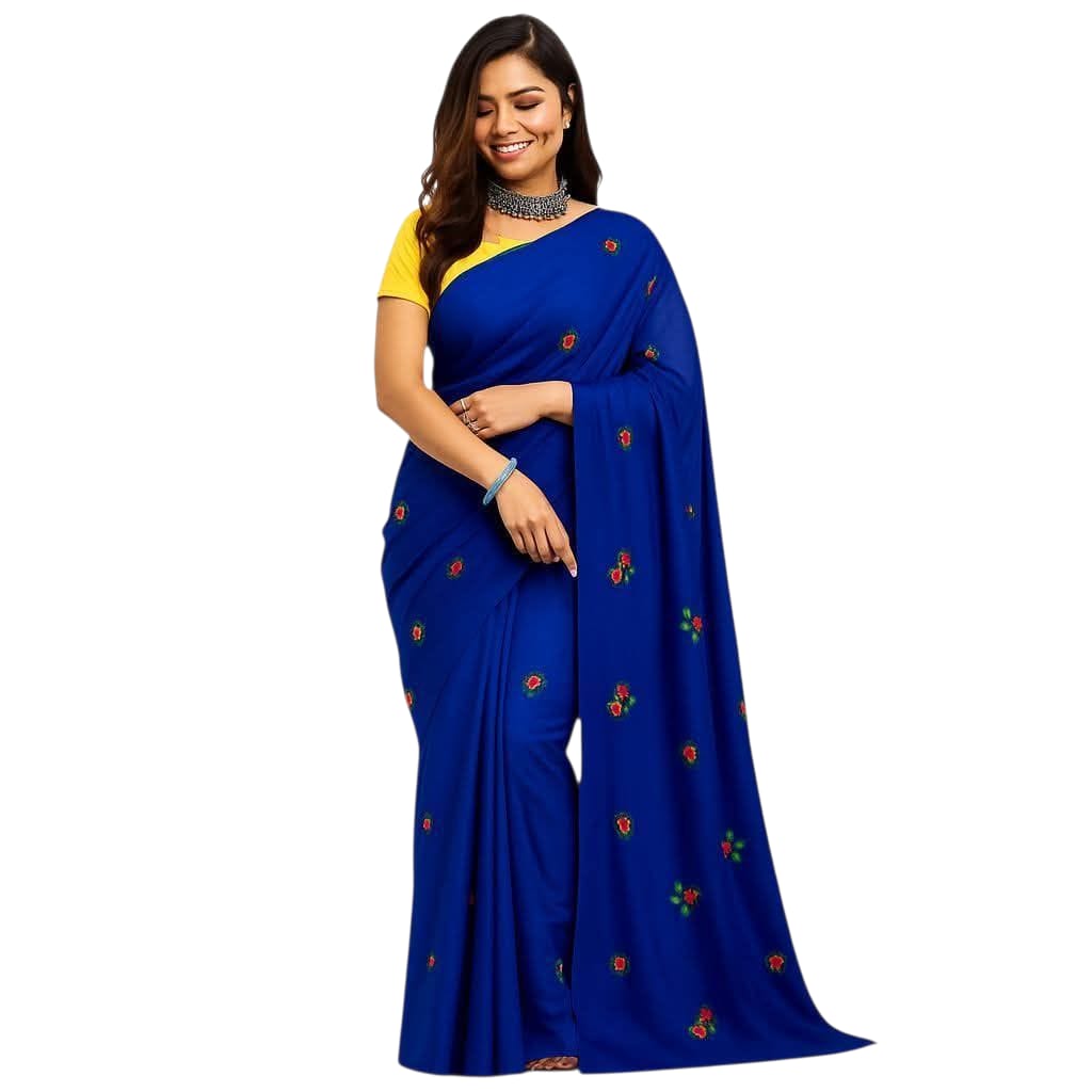 Soft Lightweight Floral Embroidered Sarees