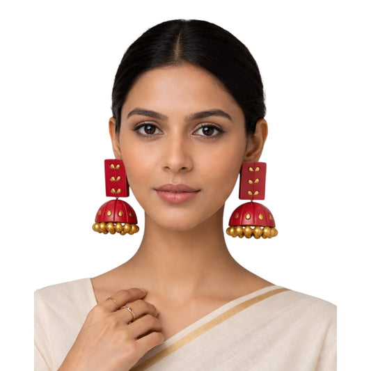 Terracotta Dual Coloured Small Jhumkas