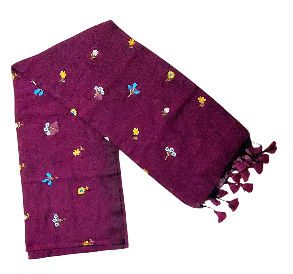 Soft Lightweight Floral Embroidered Sarees