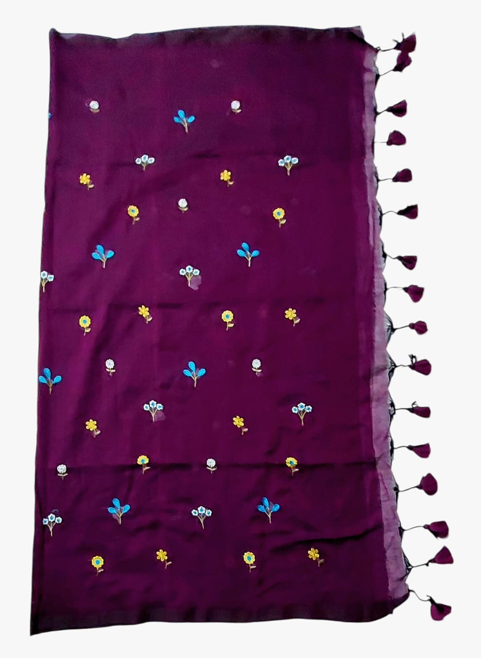 Soft Lightweight Floral Embroidered Sarees