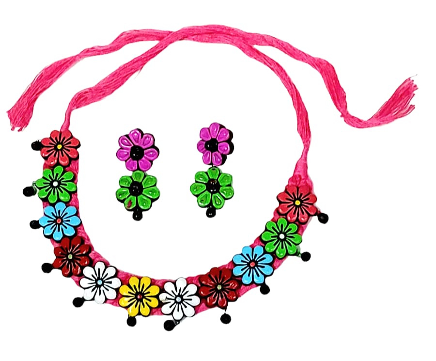 Handmade Terracotta Collar Necklace Set