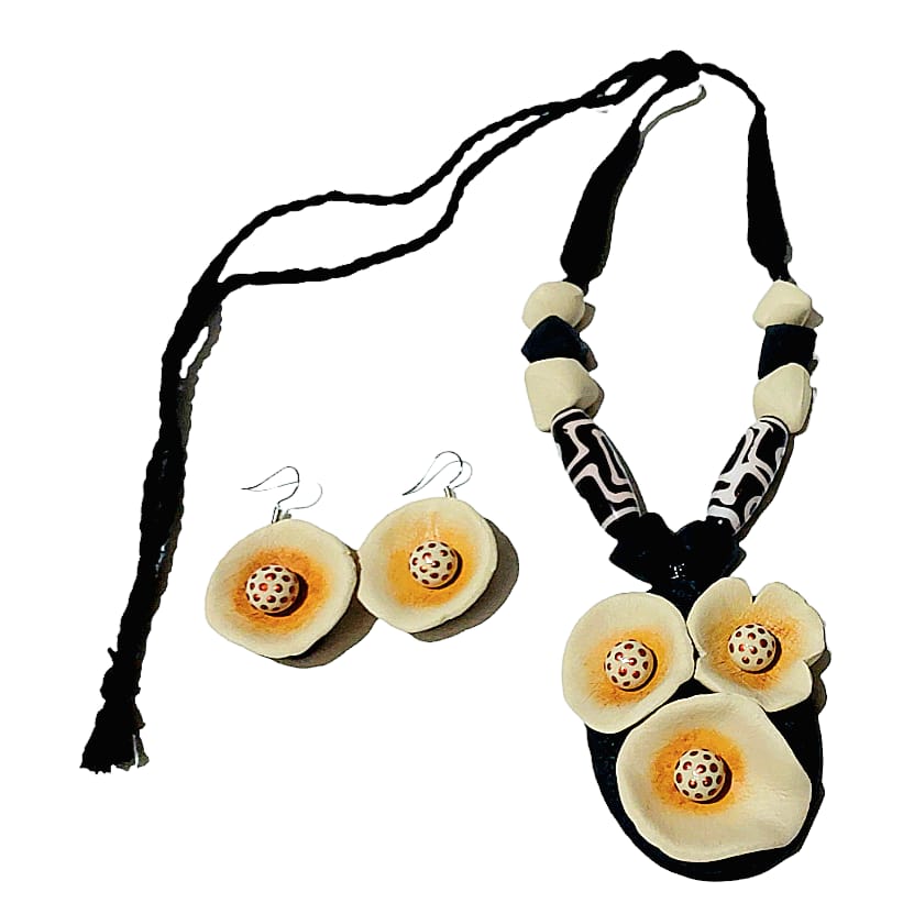 Purely Handmade Clay Jewellery Sets (With Earrings) for Women & Girls