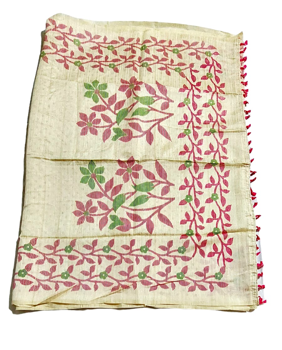 Fashweave Matka SILK floral Printed Saree with Running Blouse Piece For Women & Girls