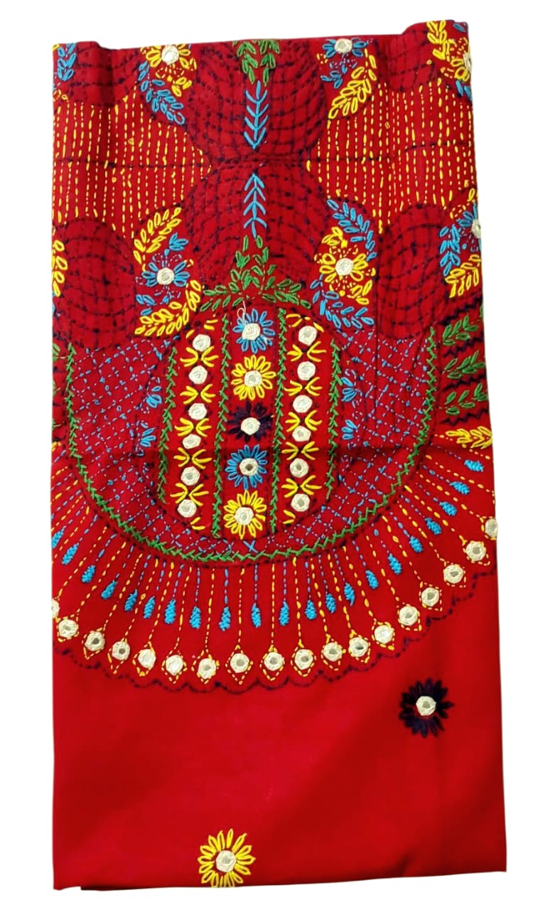 Pure Cotton Lambani Hand-Embroidered Kurti Piece