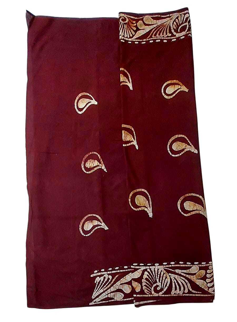 Pure Soft Cotton Batik Block Printed Saree
