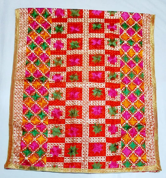 Phulkari Work Chinon Dupatta