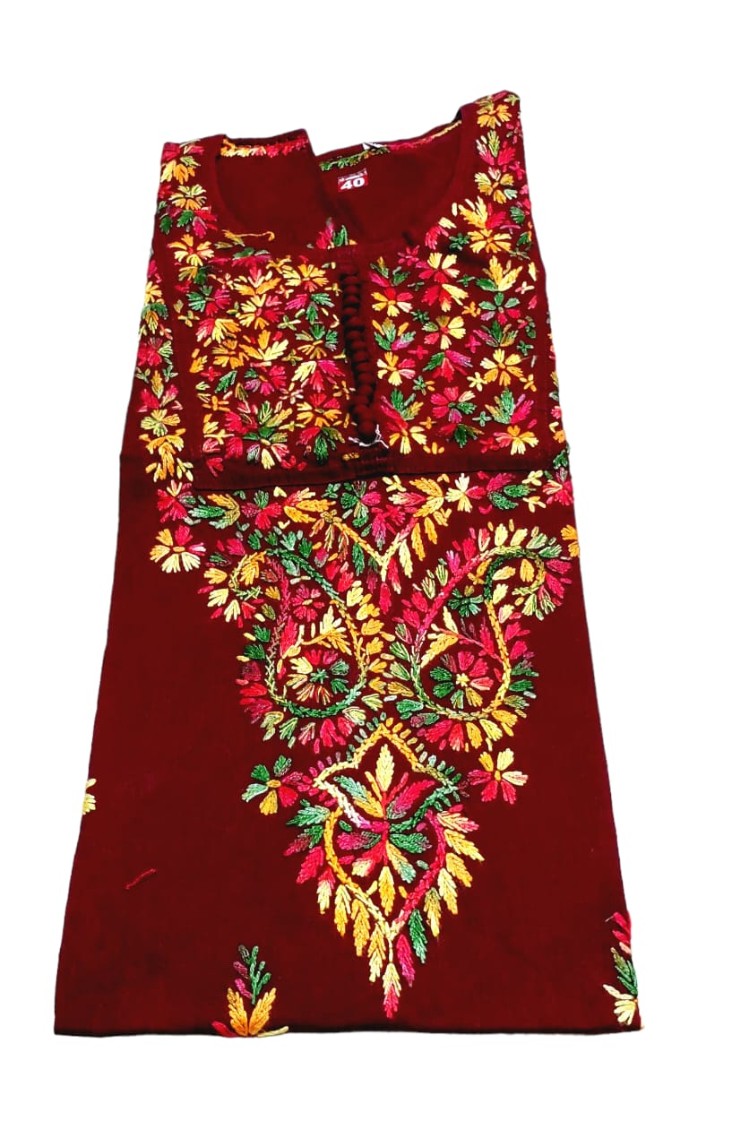 Pure Cotton Hand Embroidered Chikankari Kurtis For Women & Girls