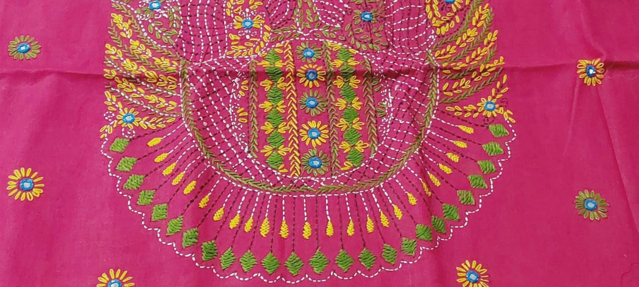 Pure Cotton Lambani Hand-Embroidered Kurti Piece