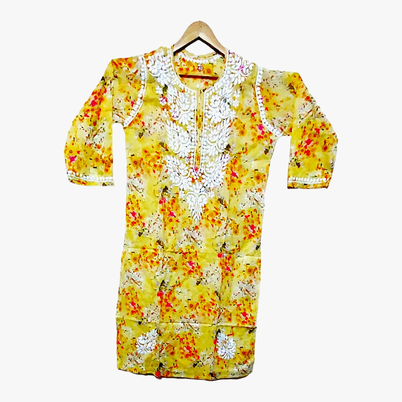 Pure Cotton Hand Embroidered Chikankari Kurtis For Women & Girls