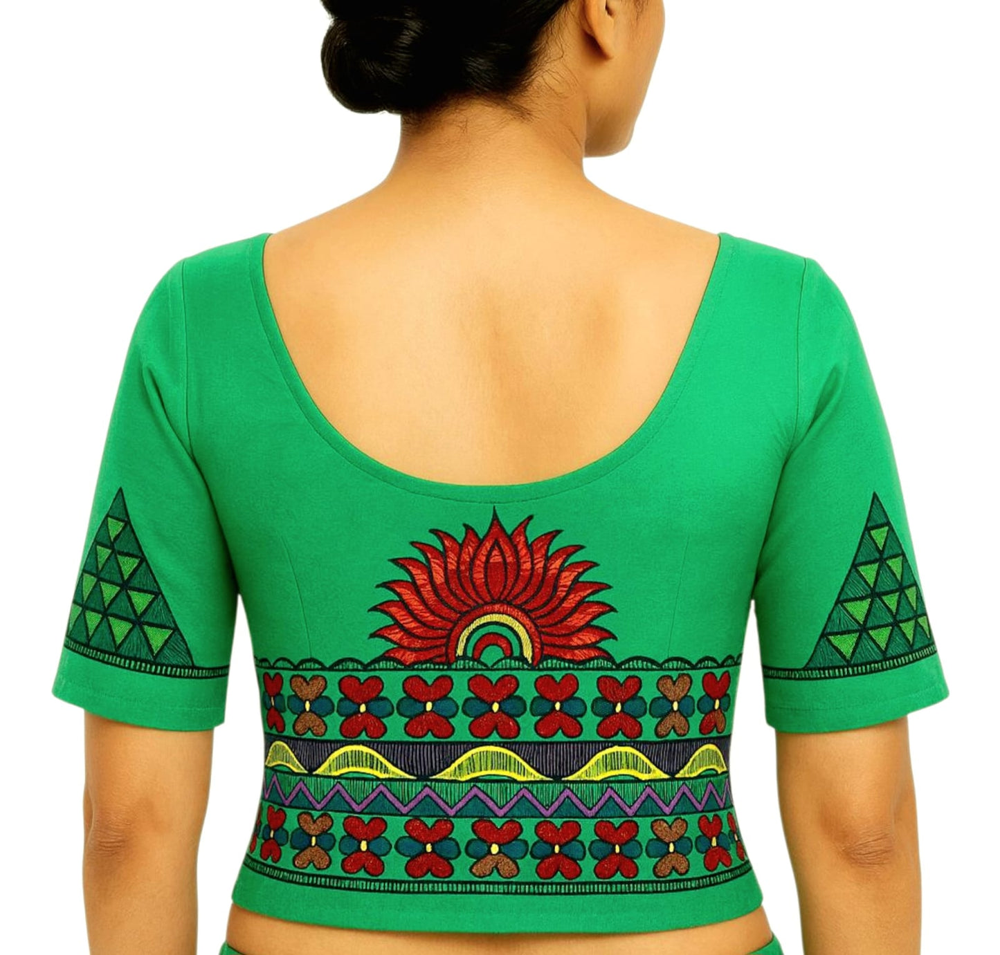 Fash Weave Cotton Silk Madhubani Hand-Painted Blouse Pieces for Women & Girls | Elegant Artisanal Designs Combining Traditional Craftsmanship and Modern Fashion