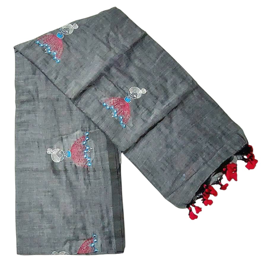 Soft Lightweight Pure Cotton Embroidered Sarees