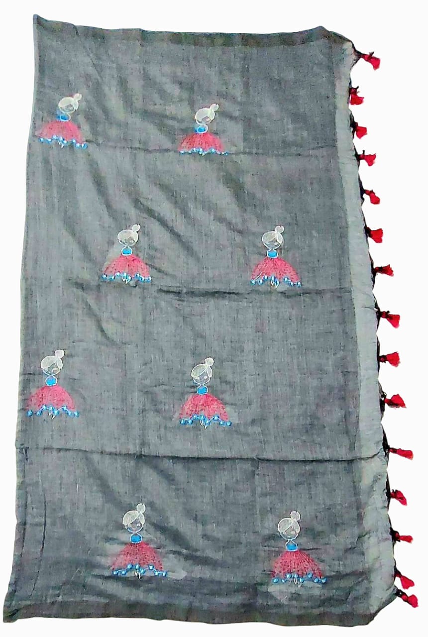 Soft Lightweight Pure Cotton Embroidered Sarees
