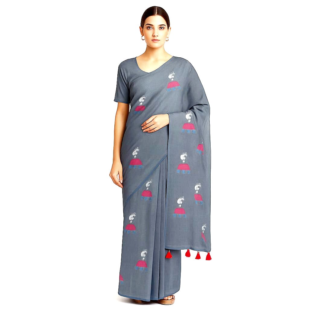 Soft Lightweight Pure Cotton Embroidered Sarees