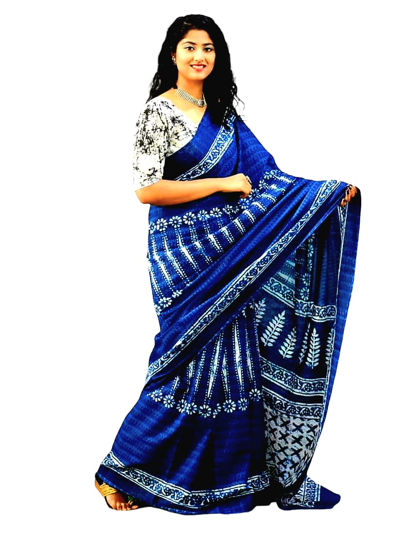 Pure Soft Cotton Hand Block Printed Sarees