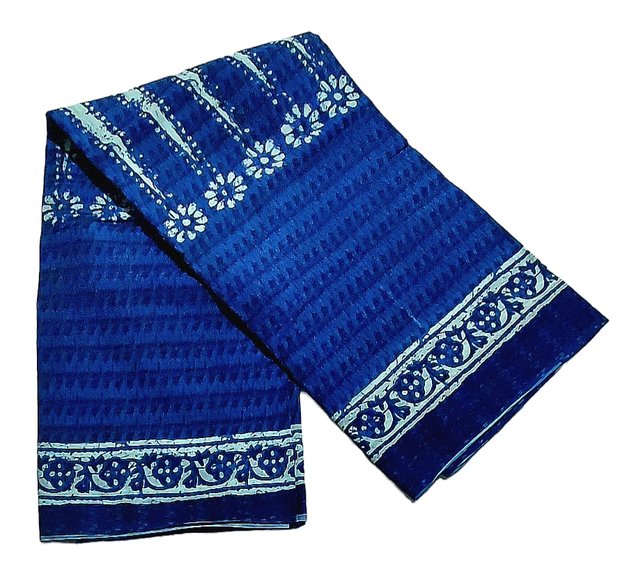 Pure Soft Cotton Hand Block Printed Sarees