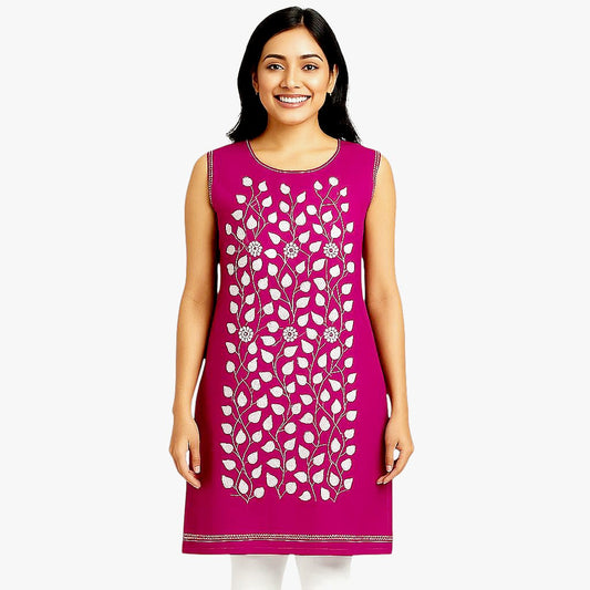 Hand Embroidered Pure Cotton Kantha Kurti Fabric