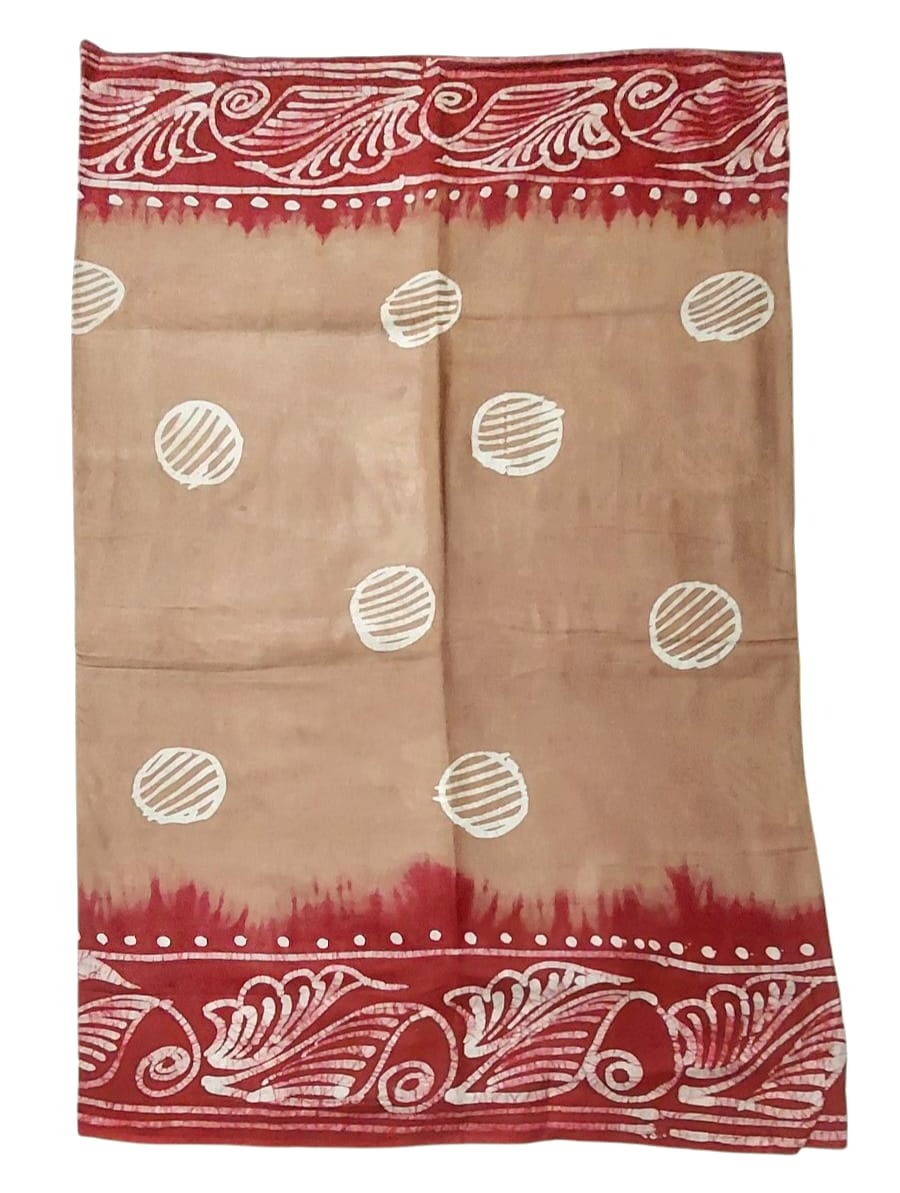 Pure Soft Cotton Batik Block Printed Saree