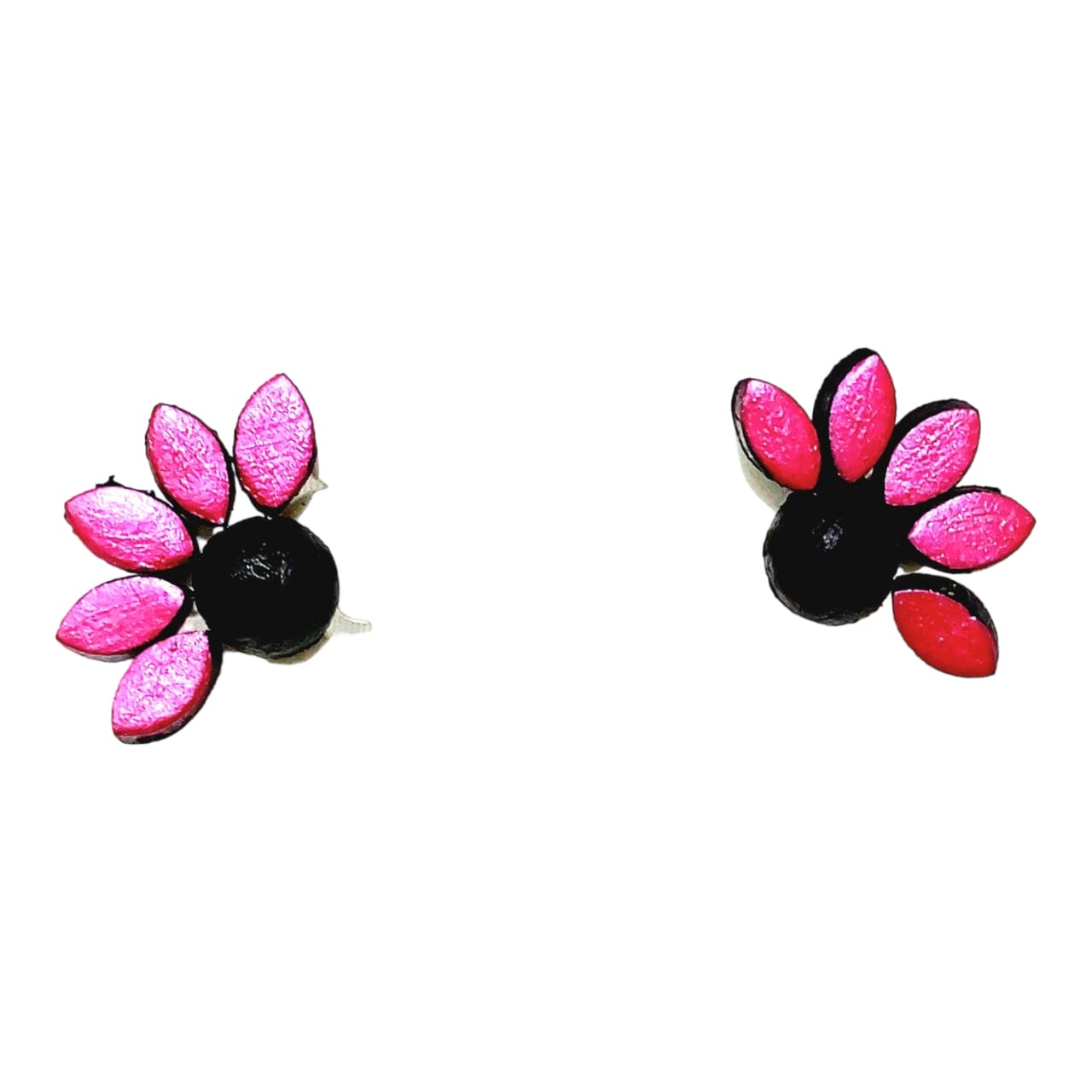 Floral Design Terracotta Stud Earrings