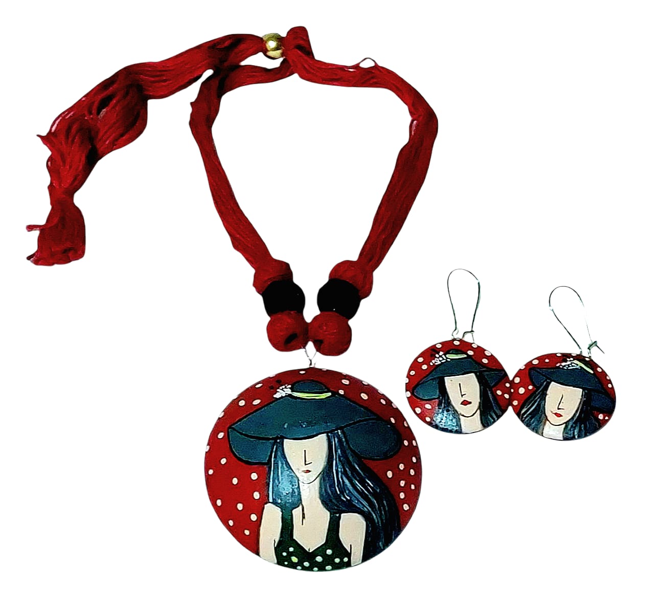 Terracotta Handpainted Jewellery Set