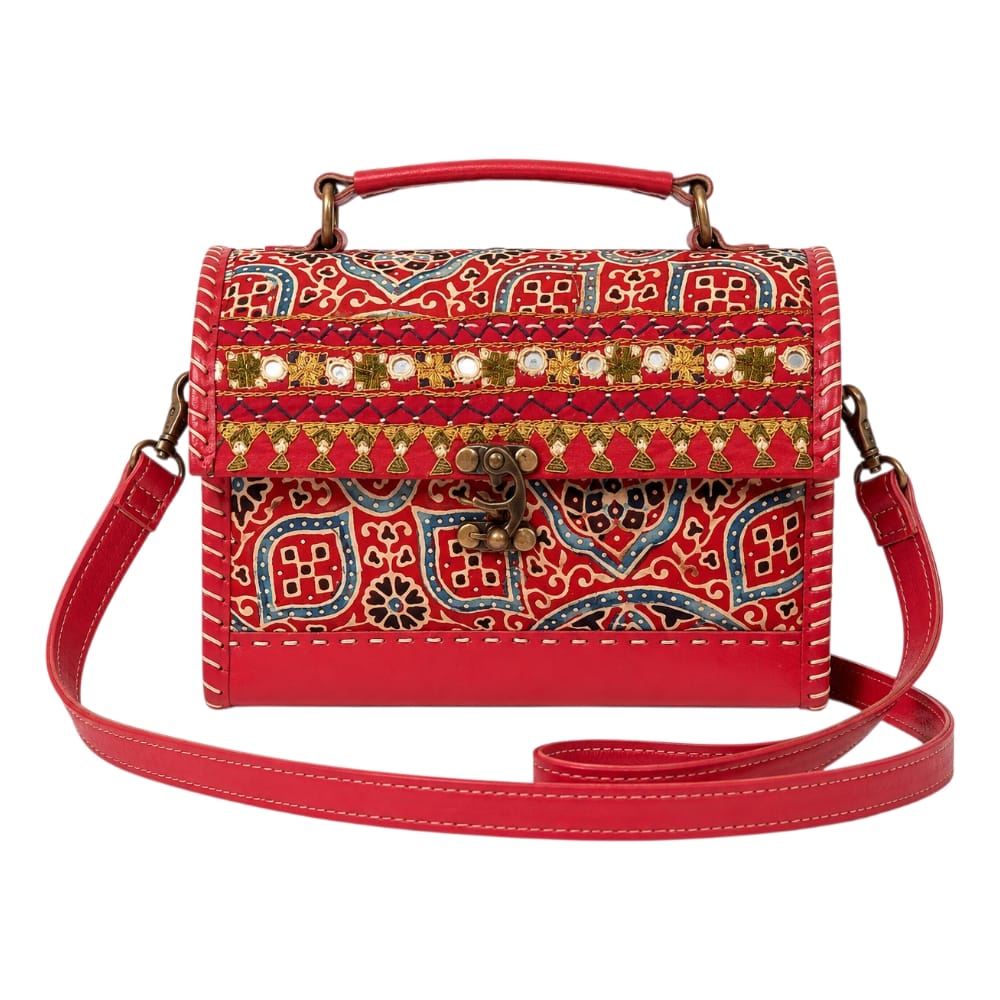 Handcrafted Leather Box-Style Sling Bag